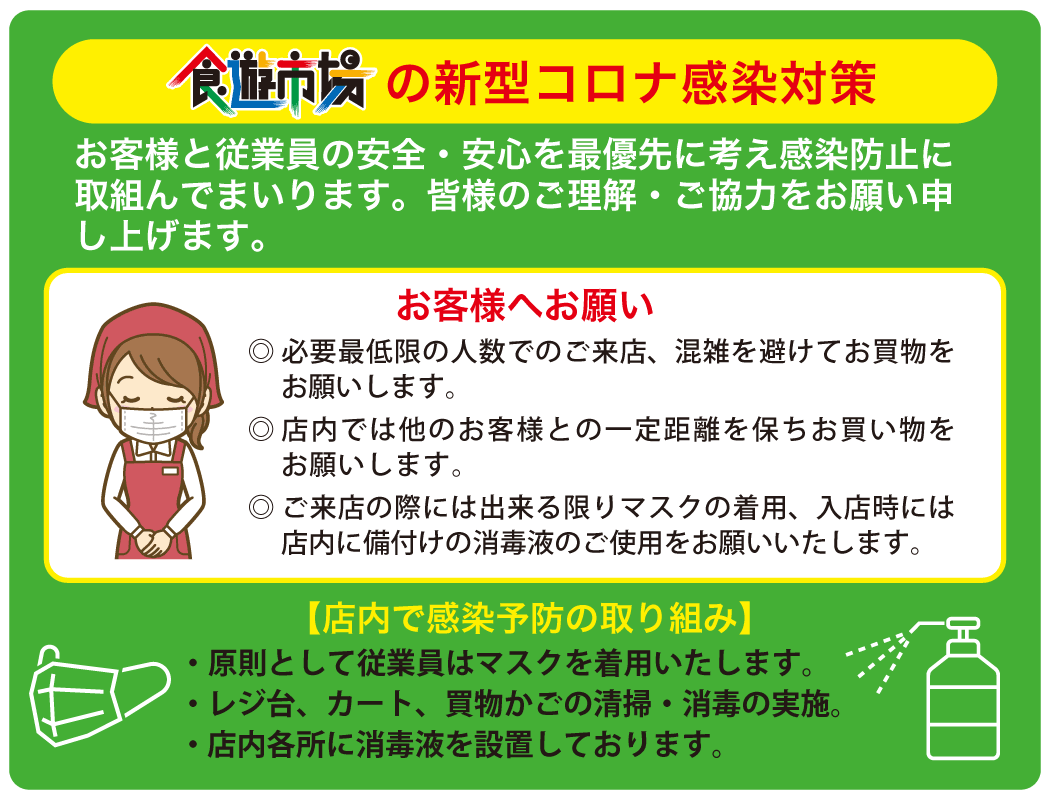 食遊市場の新型コロナ感染対策